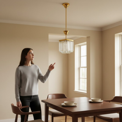 Corner lamp Ceiling chandelier Luxury Gold Chandelier Crystal Style