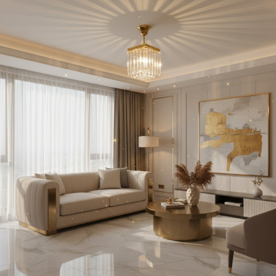 Corner lamp Ceiling chandelier Luxury Gold Chandelier Crystal Style