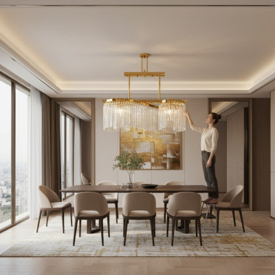 Chandelier Ceiling Light Luxury Gold Ceiling Lamp Glass Modern