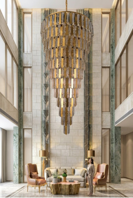 Chandelier Ceiling Light Gold Ceiling Lamp Crystal 80cm Drops