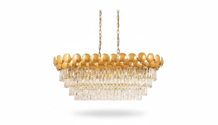 Chandelier Ceiling Light Gold Ceiling Lamp Crystal XXL Style