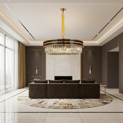 Round light lamp ceiling chandelier gold chandelier ceiling lamp crystal chandelier
