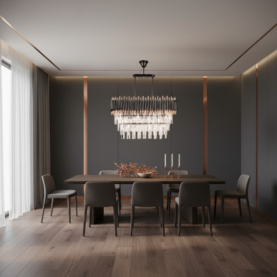 Chandelier Ceiling Light Luxury Gray Ceiling Lamp Crystal Chandelier