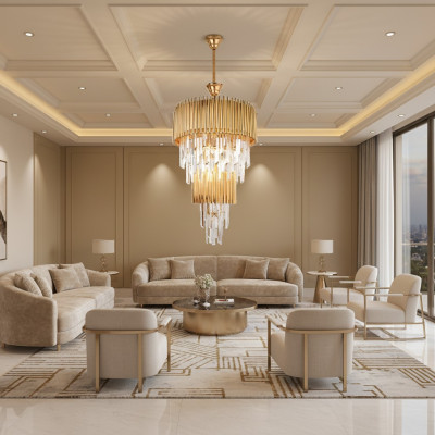 Luxury Chandelier Ceiling Light Gold Ceiling Lamp Crystal XXL