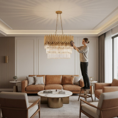 Ceiling light chandelier ceiling chandelier luxury gold chandelier crystal