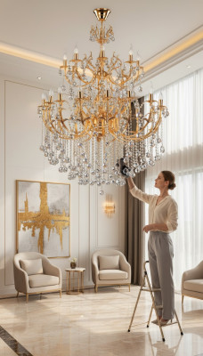 Royal luxury chandelier ceiling light gold ceiling lamp crystal chandelier