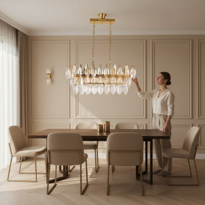 Luster Chandelier Ceiling Light Luxury Gold Ceiling Lamp Crystal Light
