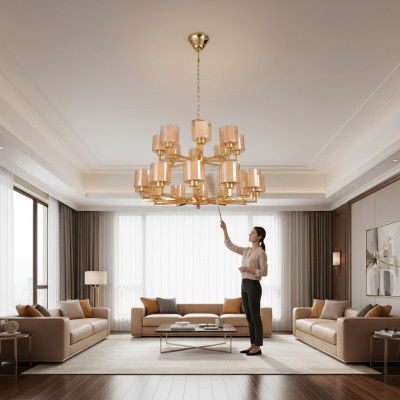 Chandelier Ceiling Light Gold Ceiling Lamp Glass Modern New