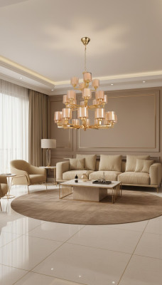 Chandelier Ceiling Light Modern Gold Ceiling Lamp Crystal Glass XXL