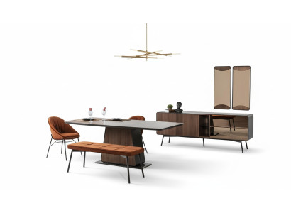 Dining nook dining set dining room dining table chairs sideboard 9 pieces wood brown