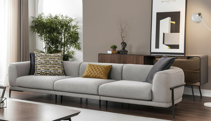 Three-seater sofa 3 seater fabric sofa modern gray fabric couch new
