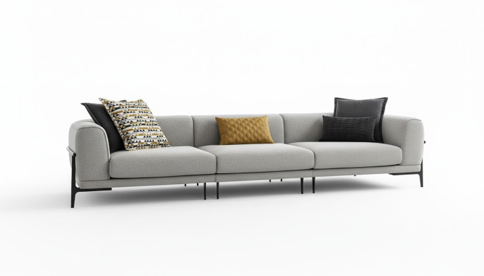 Three-seater sofa 3 seater fabric sofa modern gray fabric couch new