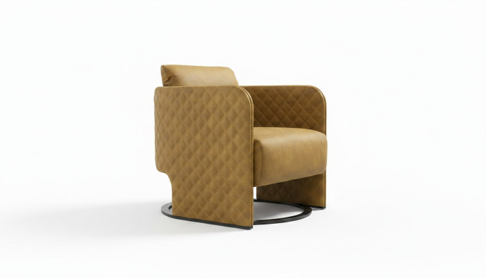Armchair Wingback Armchair Cocktail Chair Seat Modern Faux Leather Yellow Design