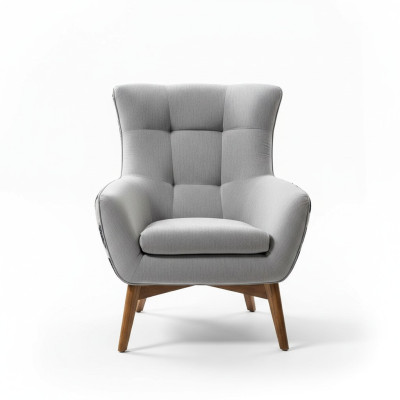Armchair Wingback chair Cocktail chair Seat Modern Design Gray Fabric Seat