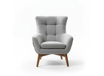 Armchair Wingback chair Cocktail chair Seat Modern Design Gray Fabric Seat