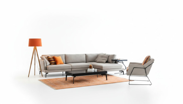 Fabric sofa corner sofa L-shape sofa sofas gray fabric living room modern corner