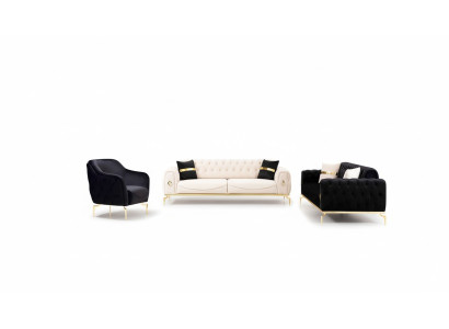 Stylish Chesterfield Sofa Set Stainless Steel Furniture Sofas Armchair Couch Set