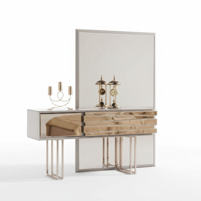 Dressing table console table dressing table dressing chest wood beige gold