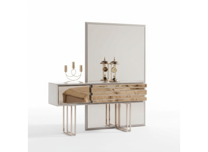 Dressing table console table dressing table dressing chest wood beige gold