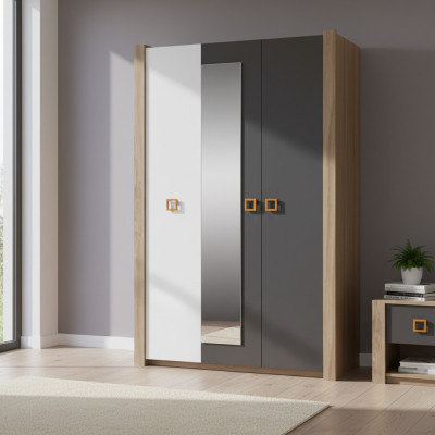 Children's wardrobe, wardrobe, children's furniture, children's room, wood, gray