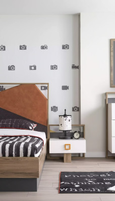 Bedside table nightstand children's bedside table children's room wood gray modern
