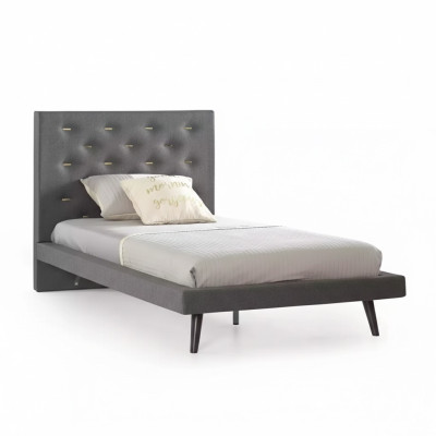 Bed frames, bed frame, bed 120 cm, children's bed, youth bed, fabric gray