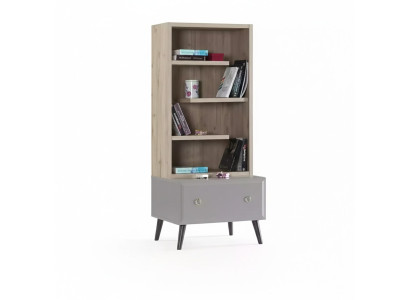 Bookshelf Freestanding Shelf Children's Shelf Cabinet Bookcase Wood Gray