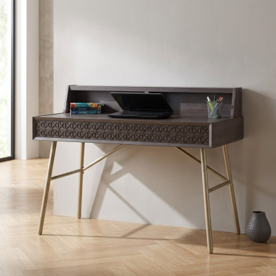 Computer desk, writing desk, wooden table, office table, gray children's table, luxury.