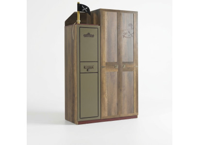 Pirate wooden cabinet luxury wardrobe children's wood brown 3 door