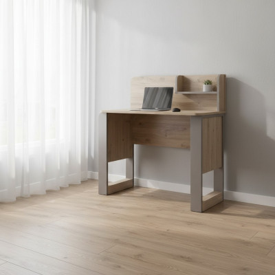 Desk set wooden table shelf brown children's room workstation