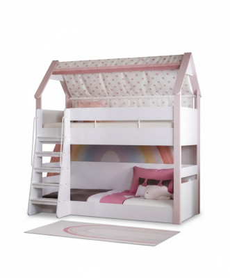 Bunk bed children's room children's bed bed frame wood pink loft bed