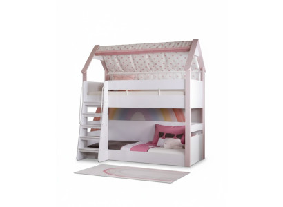 Bunk bed children's room children's bed bed frame wood pink loft bed