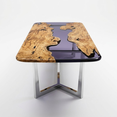 Dining table epoxy resin kitchen table dining room table table 240 cm wood brown