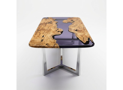 Dining table epoxy resin kitchen table dining room table table 240 cm wood brown