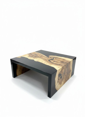Coffee table epoxy resin solid wood side table epoxy table