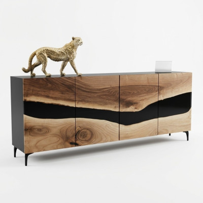 Sideboard chest of drawers epoxy resin brown living room wood dressers sideboard