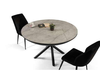 Dining table extendable dining table round kitchen table wood gray new