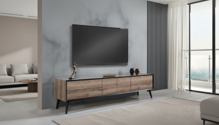 TV stand RTV lowboard living room modern brown wood sideboard table