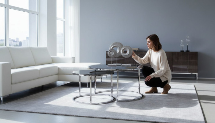Coffee Table Luxury Set Side Table Coffee Table Silver Living Room Design