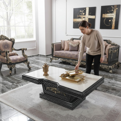 Coffee table living room table side table console gray wood table