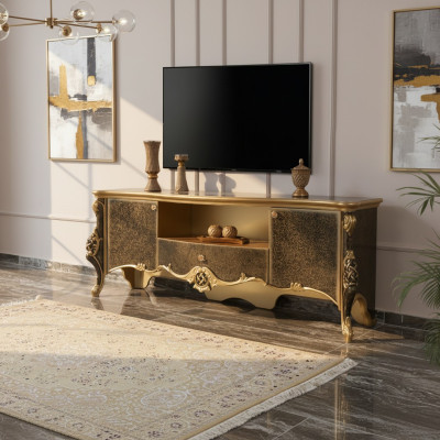 Sideboard Lowboard TV Stand RTV Wood Brown Living Room Table Luxury