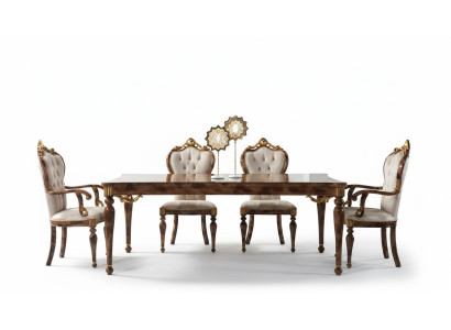 Classic dining group corner dining area dining room dining table wood set 7-piece brown table