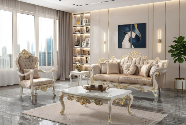 Fabric sofa upholstered sofa set sofa suite gray Chesterfield set sofa