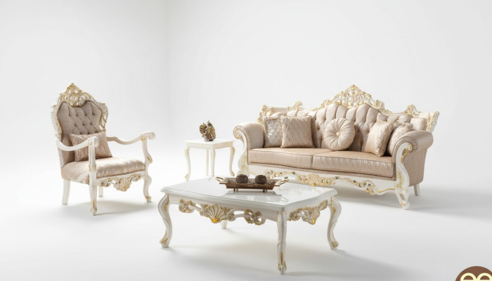 Luxury couch set upholstery sofa Chesterfield fabric sofa beige