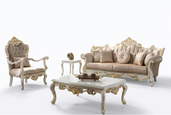 Couch set sofa upholstery Chesterfield luxury fabric sofa beige