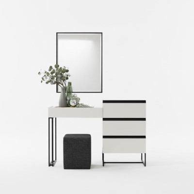 Dressing Table Vanity Console Table Dresser Mirror Set 3-piece White