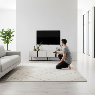 Sideboard TV stand cabinet RTV lowboard living room white wood modern