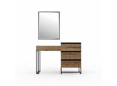 Dressing Table Vanity Table Console Table Dresser Mirror Set 2-piece Brown