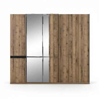 Cabinets Wardrobes Luxury Wardrobe Brown Wood Mirror Large
