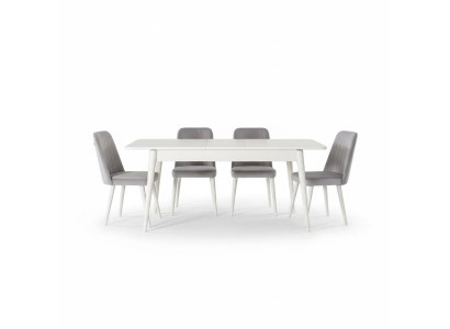 Dining room furniture dining nook set 7-piece dining room dining table white chairs